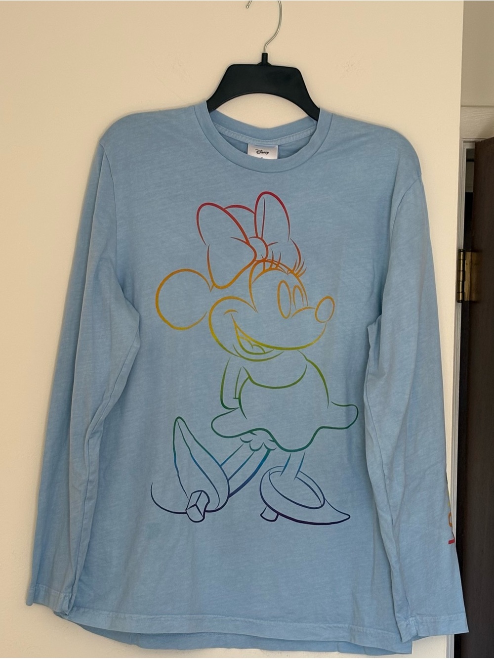 Rare Disney x Love Your Melon Minnie Mouse Rainbow Outline Long Sleeve Tee